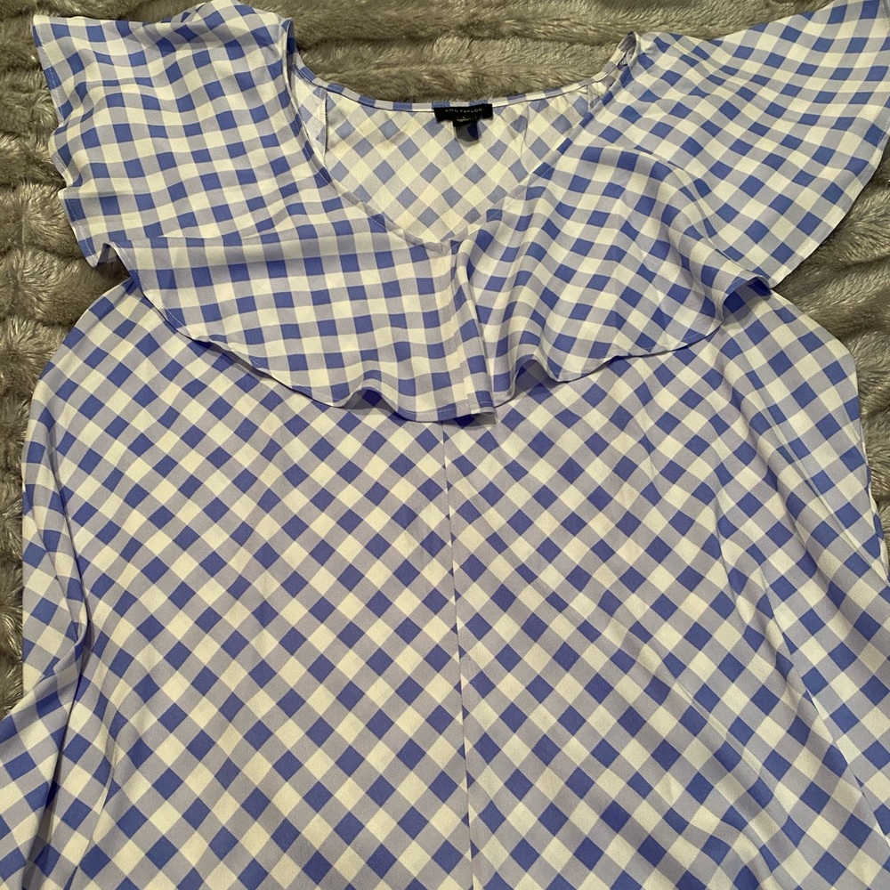 Ann Taylor Ruffled Neck Top